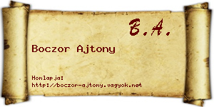 Boczor Ajtony névjegykártya